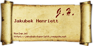 Jakubek Henriett névjegykártya
